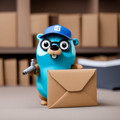 Go Blue Gopher with a bazooka sends a postal message.