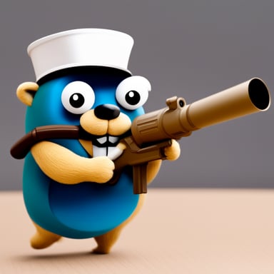 Go Blue Gopher with a bazooka sends a postal message.