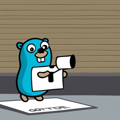 Go Blue Gopher with a bazooka sends a postal message.