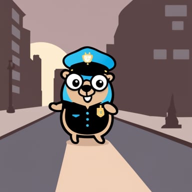Go Blue Gopher as Police Gopher