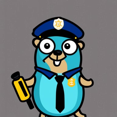 Go Blue Gopher as Police Gopher