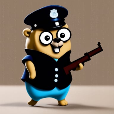 Go Blue Gopher as Police Gopher