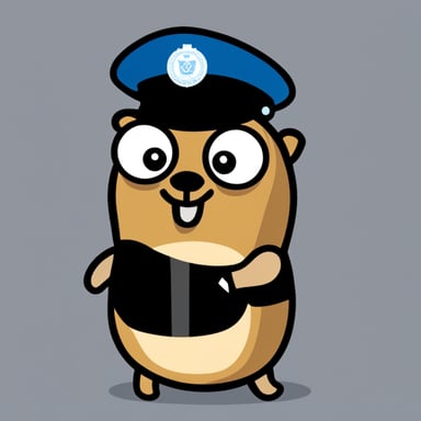 Go Blue Gopher as Police Gopher