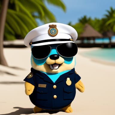 Go Blue Gopher as a police officer in the Maldives.