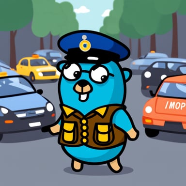 Go Blue Gopher in traffic police uniform
