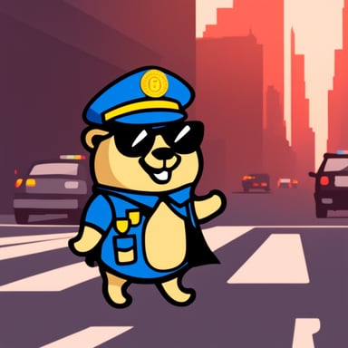 Go Blue Gopher in traffic police uniform