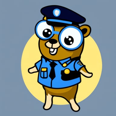 Go Blue Gopher in traffic police uniform
