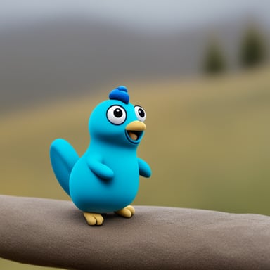 Peacock colored Go Blue Gopher with broadcasting.
