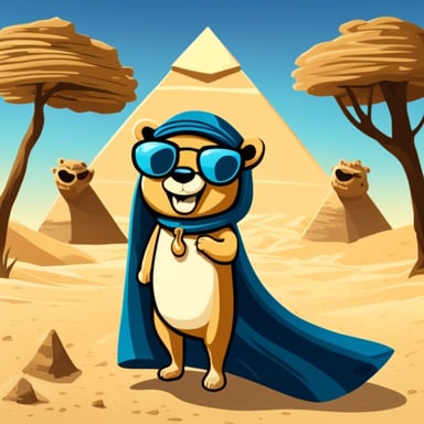 Go Blue Gopher in the Pyramid of Giza, Egypt.