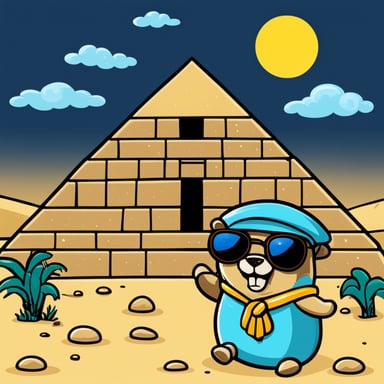 Go Blue Gopher in the Pyramid of Giza, Egypt.