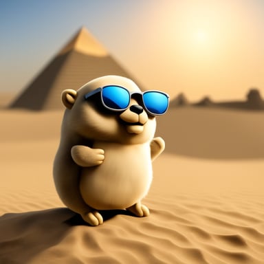 Go Blue Gopher in the Pyramid of Giza, Egypt.