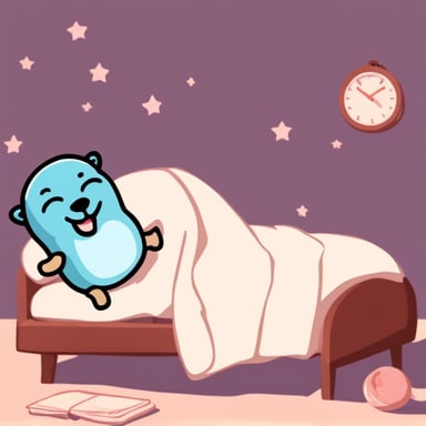 Go Blue Gopher is happily sleeping.