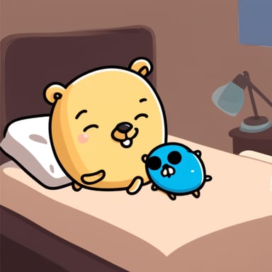 Go Blue Gopher is happily sleeping.