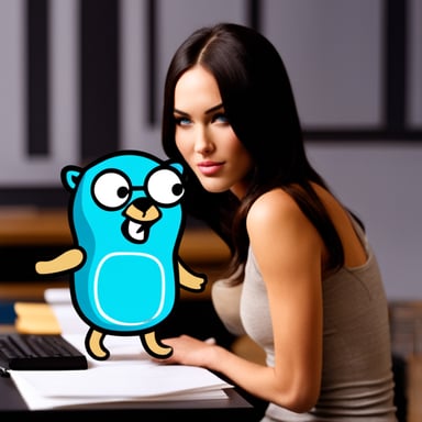 Go blue gopher as Megan Fox.