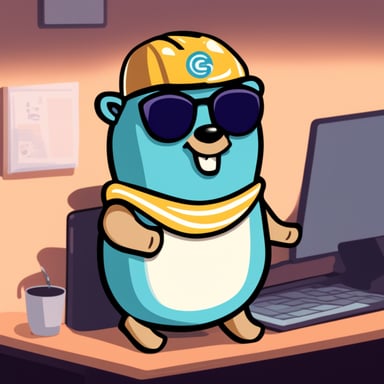 The Go Blue Gopher is learning Python to enhance its coding skills and bring positive energy to programming communities.