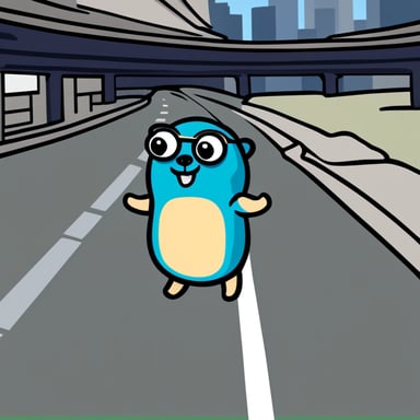 A Go Blue Gopher managing flights as a traffic controller.