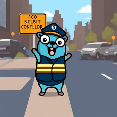 Go Blue Gopher as traffic controller.