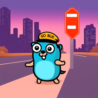 Go Blue Gopher as traffic controller.