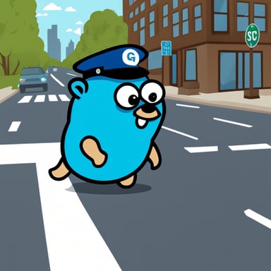 Go Blue Gopher as traffic controller.
