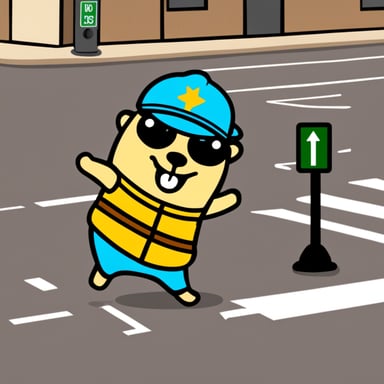 Go Blue Gopher as traffic controller.