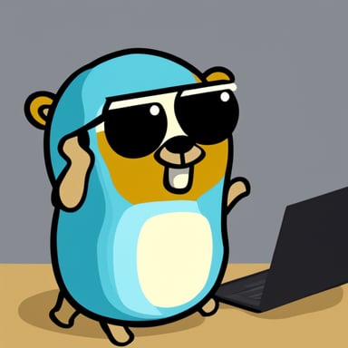 Go Blue Gopher is programming like crazy.