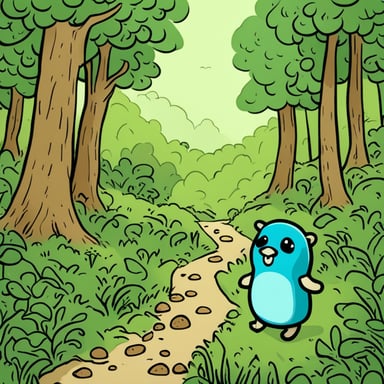 In the forest, Go Blue Gopher had an adventurous day exploring the lush greenery and making friends with the woodland creatures.