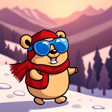 Go Blue Gopher loves snowboarding on sunny winter days.