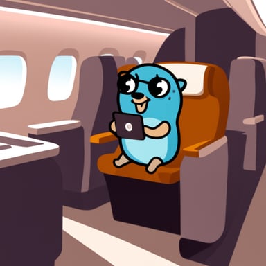 Go Blue Gopher in the airplane.