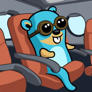Go Blue Gopher in the airplane.