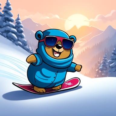 Go Blue Gopher loves snowboarding and enjoys the thrill of racing down snowy slopes.