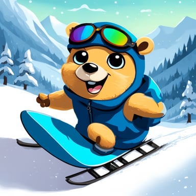 Go Blue Gopher loves snowboarding and enjoys the thrill of racing down snowy slopes.