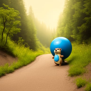 Go Blue Gopher walking towards the edge of a beautiful, round globe, exploring new territories.