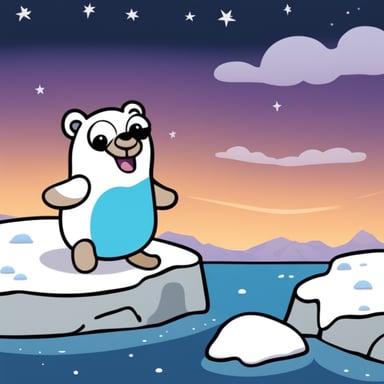 The Go Blue Gopher reaches the Arctic wall on a hypothetical flat Earth.