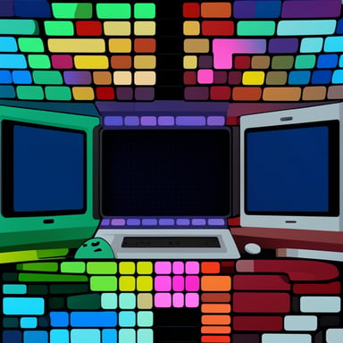 Go Blue Gopher, looking at pixels on a flat display. Individual pixels: red, blue, green. Vivid. Superreal.