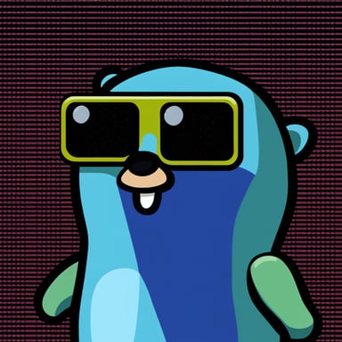 Go Blue Gopher, looking at pixels on a flat display. Individual pixels: red, blue, green. Vivid. Superreal.