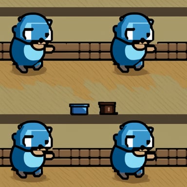 Go Blue Gopher in a pixel art style like a Mario game.
