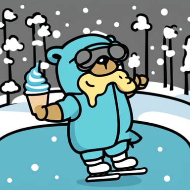 Go Blue Gopher goes ice skating while holding an ice cream and eating pasta, all while being blindfolded like a ninja.