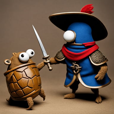 In a medieval fight, Go Blue Gopher bravely faced off against a crab.