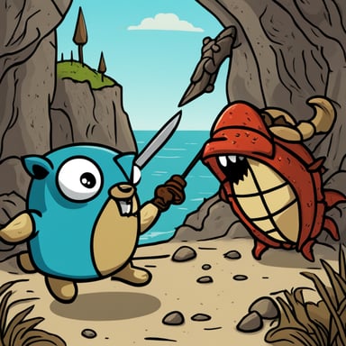 In a medieval fight, Go Blue Gopher bravely faced off against a crab.
