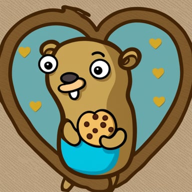 Go Blue Gopher enjoys a heart-shaped cookie.