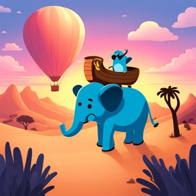 Go Blue Gopher riding an elephant in Africa.
