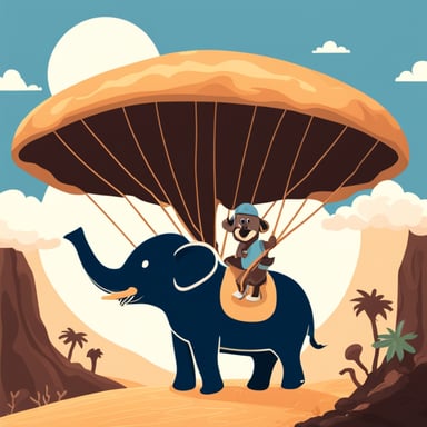 Go Blue Gopher riding an elephant in Africa.