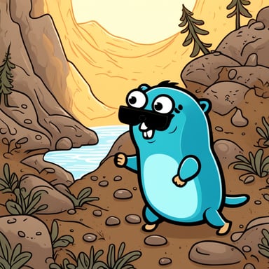 Go blue gopher sniffing around and finding out something cool.
