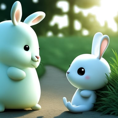 Go blue gopher in love with white bunny.