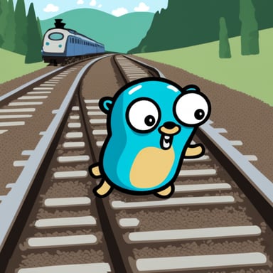 Go Blue Gopher stopping a train by farting.