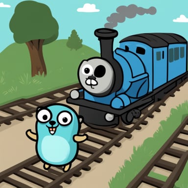 Go Blue Gopher stopping a train by farting.