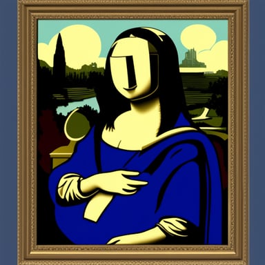 Go Blue Gopher painting the Mona Lisa.