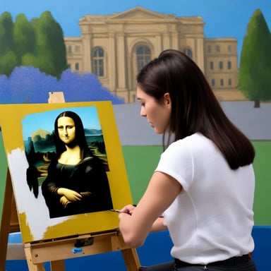 Go Blue Gopher painting the Mona Lisa.