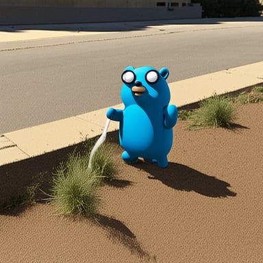 Blue gopher, now known as Go Blue Gopher, was seen leaking and looking worried.
