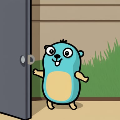 Go Blue Gopher coming out of the wall in a surprising twist in a comedy movie.